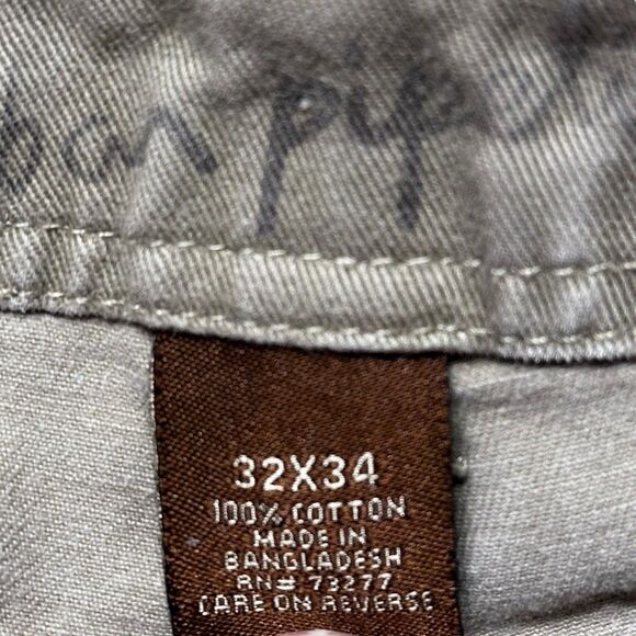 Urban Pipeline Cargo Pants Men’s 32x34 Beige Cotton Twill Multi Pocket Utility - Picture 9 of 13